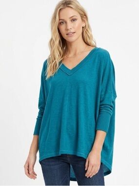 BLUMIN APPAREL turquoise knit top size large